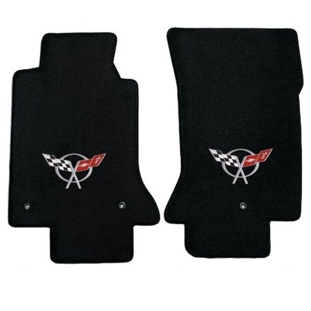 LLOYD MATS Lloyd Mats 600016 Corvette 1997-2004 2 Piece Black Ultimat C5 Logo Mat 600016